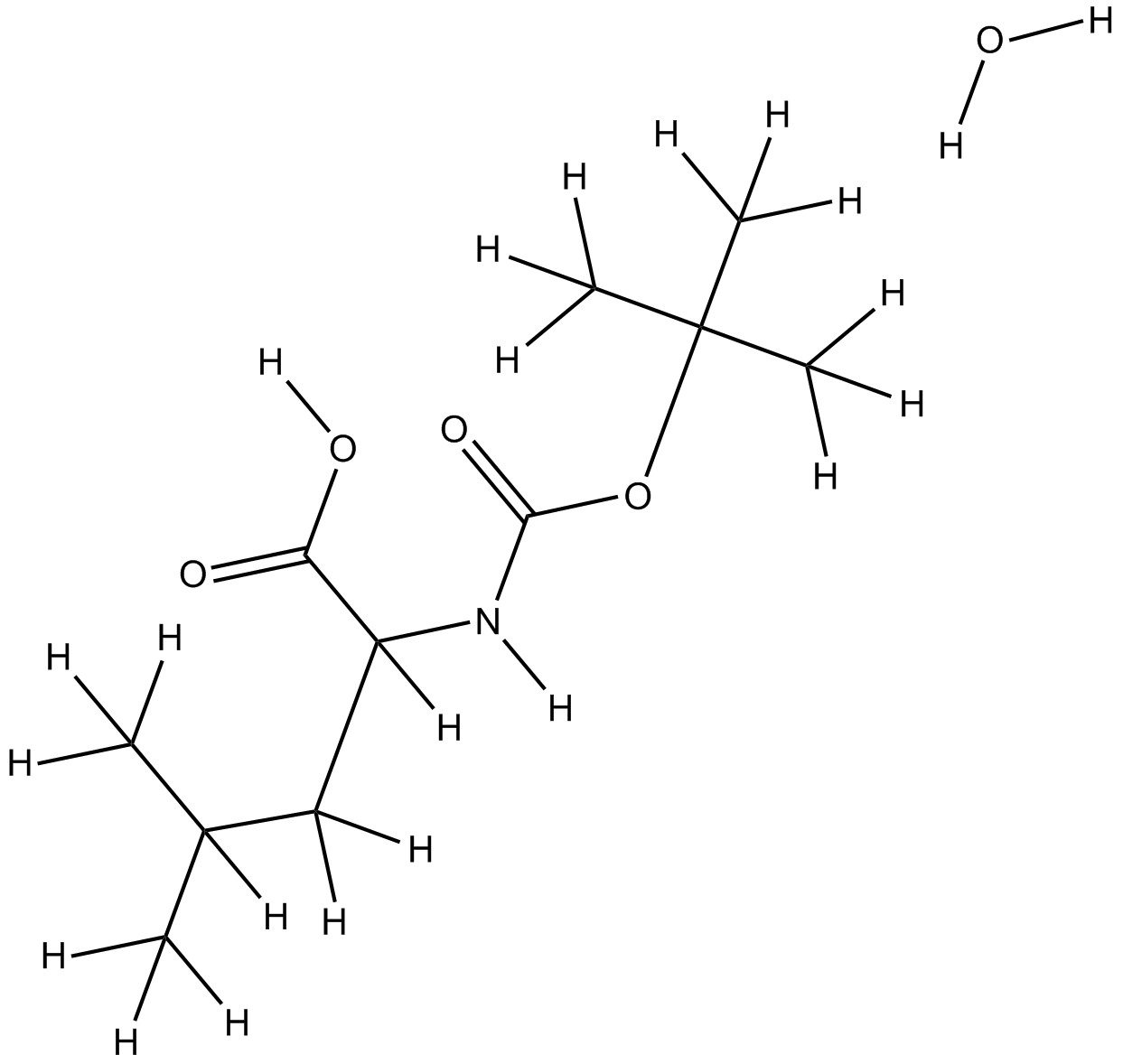 Boc-DL-Leu-OH.H2O التركيب الكيميائي