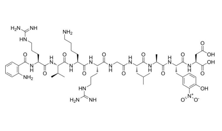 Abz-Arg-Val-Lys-Arg-Gly-Leu-Ala-m-nitro-Tyr-Asp-OH 化学構造