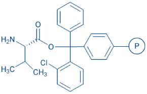 H-Val-2-chlorotrityl resin (200-400 mesh, 0.50-0.90 mmol/g) 化学構造