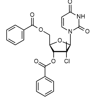 ((2R,3R,4R,5R)-3-(benzoyloxy)-4-chloro-5-(2,4-dioxo-3,4-dihydropyrimidin-1(2H)-yl)-4-methyltetrahydrofuran-2-yl)methyl benzoate 化学構造