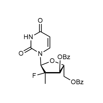 ((2R,3R,4R,5S)-3-(benzoyloxy)-5-(2,4-dioxo-3,4-dihydropyrimidin-1(2H)-yl)-4-fluoro-4-methyltetrahydrofuran-2-yl)methylbenzoate Chemical Structure