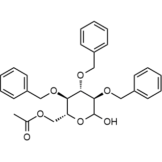 ((2R,3R,4S,5R)-3,4,5-tris(benzyloxy)-6-hydroxytetrahydro-2H-pyran-2-yl)methyl acetate 化学構造