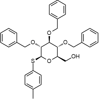 ((2R,3R,4S,5R,6S)-3,4,5-tris(benzyloxy)-6-(p-tolylthio)tetrahydro-2H-pyran-2-yl)methanol 化学構造