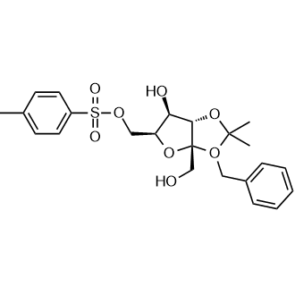 ((3AS,5S,6R,6aS)-3-benzyl-6-hydroxy-3a-(hydroxymethyl)-2,2-dimethylhexahydro-3lambda3-furo[3,2-d][1,3]dioxol-5-yl)methyl 4-methylbenzenesulfonate Chemical Structure