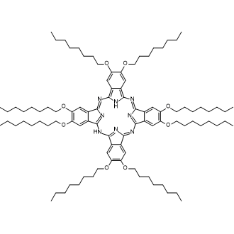 (12E,14E,21E)-2,3,9,10,16,17,23,24-octakis(octyloxy)-13H,29H-phthalocyanine 化学構造