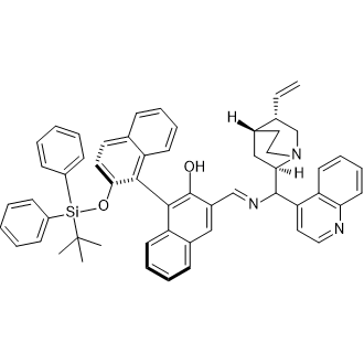 (1S)-2'-((tert-Butyldiphenylsilyl)oxy)-3-((E)-((quinolin-4-yl((2R,4R,5S)-5-vinylquinuclidin-2-yl)methyl)imino)methyl)-[1,1'-binaphthalen]-2-ol التركيب الكيميائي