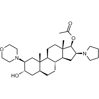 (2b,3a,5a,16b,17b)-17-Acetoxy-3-hydroxy-2-(4-morpholinyl)-16-(1-pyrrolidinyl)androstane 化学構造