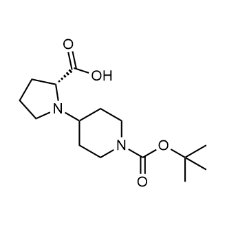 (2R)-1-{1-[(tert-Butoxy)carbonyl]piperidin-4-yl}pyrrolidine-2-carboxylic acid Chemical Structure