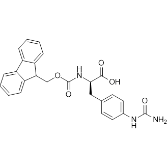 (2R)-3-[4-(carbamoylamino)phenyl]-2-(9H-fluoren-9-ylmethoxycarbonylamino)propanoic acid 化学構造