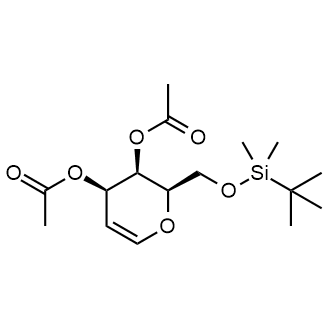 (2R,3R,4R)-2-(((tert-butyldimethylsilyl)oxy)methyl)-3,4-dihydro-2H-pyran-3,4-diyl diacetate Chemical Structure