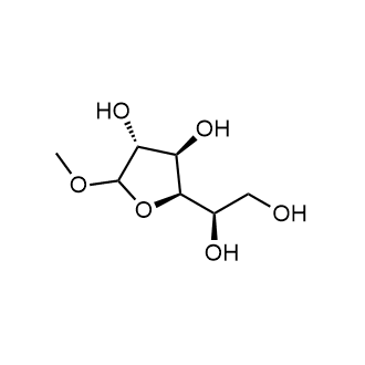 (2R,3R,4R)-2-((R)-1,2-dihydroxyethyl)-5-methoxytetrahydrofuran-3,4-diol 化学構造