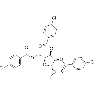 (2R,3R,4R,5R)-2-(((4-chlorobenzoyl)oxy)methyl)-5-methoxytetrahydrofuran-3,4-diyl bis(4-chlorobenzoate) Chemical Structure