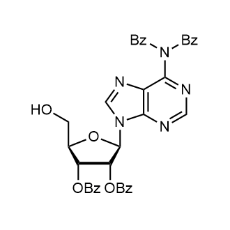 (2R,3R,4R,5R)-2-(6-(N-benzoylbenzamido)-9H-purin-9-yl)-5-(hydroxymethyl)tetrahydrofuran-3,4-diyl dibenzoate Chemical Structure