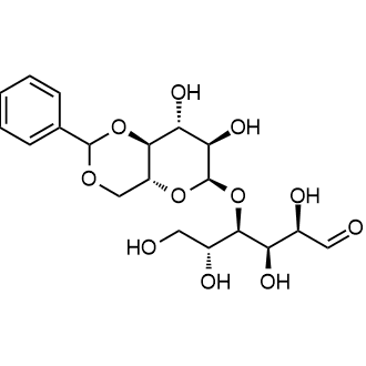 (2R,3R,4R,5R)-4-(((4aR,6R,7R,8R,8aS)-7,8-dihydroxy-2-phenylhexahydropyrano[3,2-d][1,3]dioxin-6-yl)oxy)-2,3,5,6-tetrahydroxyhexanal Chemical Structure