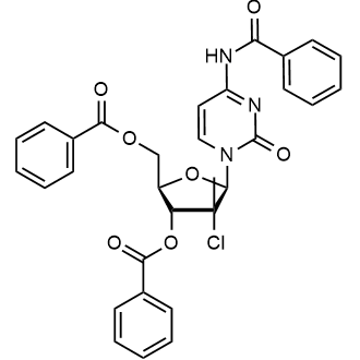 (2R,3R,4R,5R)-5-(4-benzamido-2-oxopyrimidin-1(2H)-yl)-2-((benzoyloxy)methyl)-4-chloro-4-methyltetrahydrofuran-3-yl benzoate التركيب الكيميائي