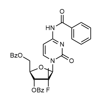 (2R,3R,4R,5R)-5-(4-benzamido-2-oxopyrimidin-1(2H)-yl)-2-((benzoyloxy)methyl)-4-fluoro-4-methyltetrahydrofuran-3-yl benzoate Chemical Structure