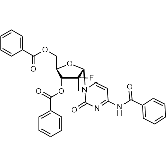 (2R,3R,4R,5S)-5-(4-benzamido-2-oxopyrimidin-1(2H)-yl)-2-((benzoyloxy)methyl)-4-fluoro-4-methyltetrahydrofuran-3-yl benzoate Chemical Structure