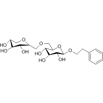 (2R,3R,4R,5S,6R)-2-phenethoxy-6-((((3R,4R,5R)-3,4,5-trihydroxytetrahydro-2H-pyran-2-yl)methoxy)methyl)tetrahydro-2H-pyran-3,4,5-triol Chemical Structure