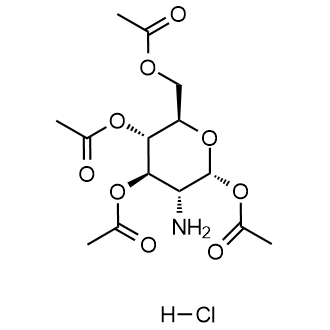 (2R,3R,4R,5S,6R)-6-(Acetoxymethyl)-3-aminotetrahydro-2H-pyran-2,4,5-triyl triacetate hydrochloride Chemische Struktur