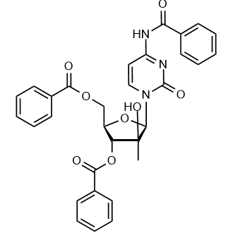 (2R,3R,4S,5R)-5-(4-benzamido-2-oxopyrimidin-1(2H)-yl)-2-((benzoyloxy)methyl)-4-hydroxy-4-methyltetrahydrofuran-3-yl benzoate Chemical Structure