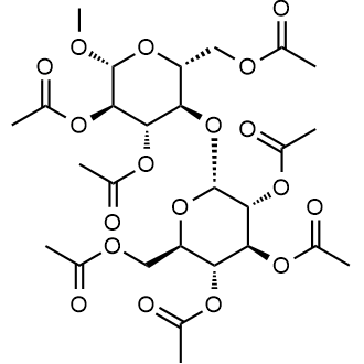 (2R,3R,4S,5R,6R)-2-(acetoxymethyl)-6-(((2R,3R,4S,5R,6R)-4,5-diacetoxy-2-(acetoxymethyl)-6-methoxytetrahydro-2H-pyran-3-yl)oxy)tetrahydro-2H-pyran-3,4,5-triyl triacetate Chemische Struktur