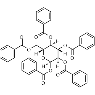 (2R,3R,4S,5R,6R)-6-((Benzoyloxy)methyl)tetrahydro-2H-pyran-2,3,4,5-tetrayl tetrabenzoate Chemische Struktur