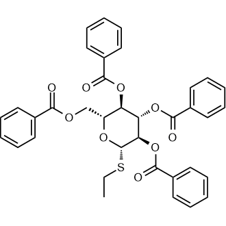 (2R,3R,4S,5R,6S)-2-((benzoyloxy)methyl)-6-(ethylthio)tetrahydro-2H-pyran-3,4,5-triyl tribenzoate Chemical Structure