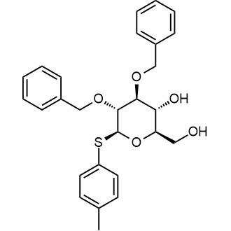 (2R,3R,4S,5R,6S)-4,5-bis(benzyloxy)-2-(hydroxymethyl)-6-(p-tolylthio)tetrahydro-2H-pyran-3-ol Chemical Structure