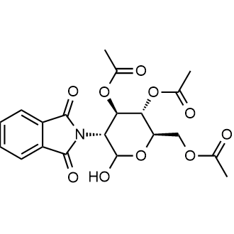 (2R,3S,4R,5R)-2-(acetoxymethyl)-5-(1,3-dioxoisoindolin-2-yl)-6-hydroxytetrahydro-2H-pyran-3,4-diyl diacetate Chemische Struktur