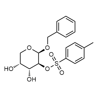 (2R,3S,4R,5R)-2-(benzyloxy)-4,5-dihydroxytetrahydro-2H-pyran-3-yl 4-methylbenzenesulfonate Chemical Structure