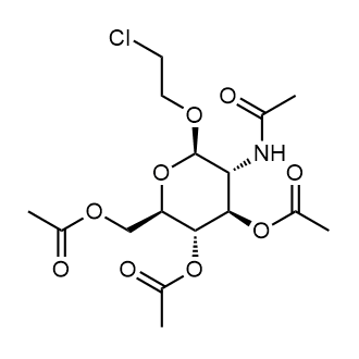 (2R,3S,4R,5R,6R)-5-acetamido-2-(acetoxymethyl)-6-(2-chloroethoxy)tetrahydro-2H-pyran-3,4-diyl diacetate Chemical Structure