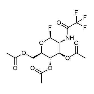 (2R,3S,4R,5R,6S)-2-(acetoxymethyl)-6-fluoro-5-(2,2,2-trifluoroacetamido)tetrahydro-2H-pyran-3,4-diyl diacetate Chemische Struktur