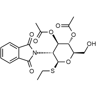 (2R,3S,4R,5R,6S)-5-(1,3-dioxoisoindolin-2-yl)-6-(ethylthio)-2-(hydroxymethyl)tetrahydro-2H-pyran-3,4-diyl diacetate Chemical Structure