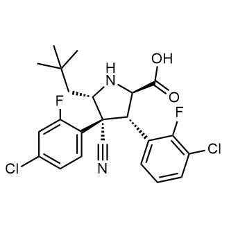 (2R,3S,4R,5S)-3-(3-chloro-2-fluorophenyl)-4-(4-chloro-2-fluorophenyl)-4-cyano-5-neopentylpyrrolidine-2-carboxylic acid Chemical Structure