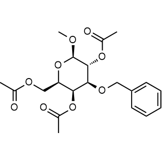 (2R,3S,4S,5R,6R)-2-(acetoxymethyl)-4-(benzyloxy)-6-methoxytetrahydro-2H-pyran-3,5-diyl diacetate Chemical Structure