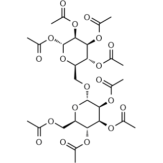 (2R,3S,4S,5R,6R)-6-((((2S,3S,4S,5R,6R)-3,4,5-triacetoxy-6-(acetoxymethyl)tetrahydro-2H-pyran-2-yl)oxy)methyl)tetrahydro-2H-pyran-2,3,4,5-tetrayl tetraacetate 化学構造