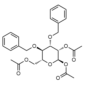 (2R,3S,4S,5R,6R)-6-(acetoxymethyl)-4,5-bis(benzyloxy)tetrahydro-2H-pyran-2,3-diyl diacetate التركيب الكيميائي