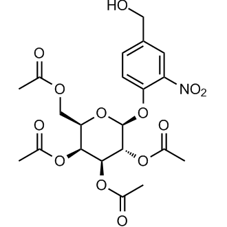 (2R,3S,4S,5R,6S)-2-(Acetoxymethyl)-6-(4-(hydroxymethyl)-2-nitrophenoxy)tetrahydro-2H-pyran-3,4,5-triyl triacetate Chemical Structure