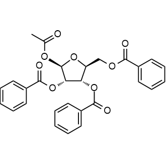 (2R,3S,4S,5S)-2-Acetoxy-5-((benzoyloxy)methyl)tetrahydrofuran-3,4-diyl dibenzoate 化学構造