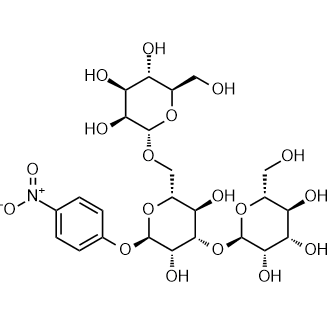 (2R,3S,4S,5S,6R)-2-(((2R,3S,4S,5R,6R)-3,5-dihydroxy-2-(4-nitrophenoxy)-6-((((2S,3S,4S,5S,6R)-3,4,5-trihydroxy-6-(hydroxymethyl)tetrahydro-2H-pyran-2-yl)oxy)methyl)tetrahydro-2H-pyran-4-yl)oxy)-6-(hydroxymethyl)tetrahydro-2H-pyran-3,4,5-triol Chemical Structure