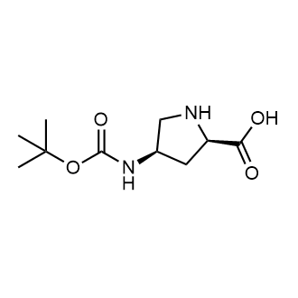 (2R,4R)-4-((tert-Butoxycarbonyl)amino)pyrrolidine-2-carboxylic acid Chemical Structure