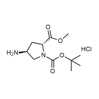 (2R,4S)-1-tert-Butyl 2-methyl 4-aminopyrrolidine-1,2-dicarboxylate hydrochloride 化学構造