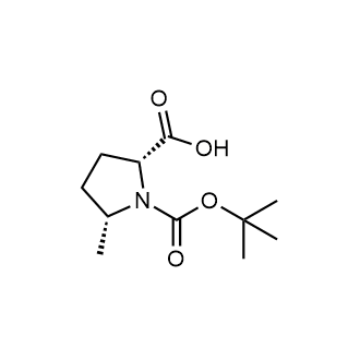 (2R,5R)-1-(tert-Butoxycarbonyl)-5-methylpyrrolidine-2-carboxylic acid Chemische Struktur