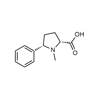 (2R,5S)-1-Methyl-5-phenylpyrrolidine-2-carboxylic acid 化学構造