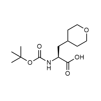 (2S)-2-[(2-Methylpropan-2-yl)oxycarbonylamino]-3-(oxan-4-yl)propanoic acid 化学構造