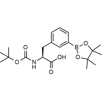 (2S)-2-[[(tert-Butoxy)carbonyl]amino]-3-[3-(tetramethyl-1,3,2-dioxaborolan-2-yl)phenyl]propanoic acid 化学構造