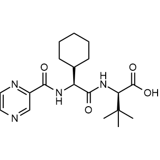 (2S)-2-Cyclohexyl-N-(2-pyrazinylcarbonyl)glycyl-3-methyl-D-valine 化学構造