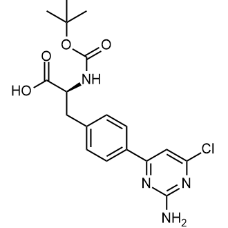 (2S)-3-[4-(2-Amino-6-chloropyrimidin-4-yl)phenyl]-2-[(tert-butoxycarbonyl)amino]propionic acid 化学構造