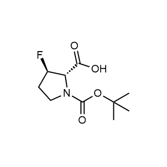 (2S,3R)-1-[(tert-Butoxy)carbonyl]-3-fluoropyrrolidine-2-carboxylic acid Chemical Structure