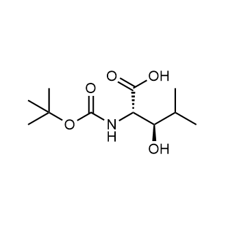 (2S,3R)-2-((tert-Butoxycarbonyl)amino)-3-hydroxy-4-methylpentanoic acid 化学構造